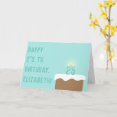 Carte Clever 32e anniversaire 2^5 Bougies de gâteau expo (Fleur jaune)