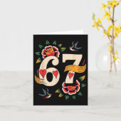 Carte Clic 67 Tattoo Six Seven Valentines Day Ker  (Fleur jaune)