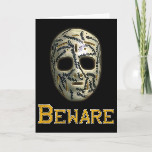 Carte Clic 70s Hockey Mask Boston Cheevers Stitches Bewa (Devant)