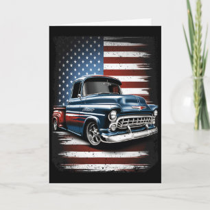 Carte Clic Vieux Camionnette Drapeau Américain 4 Juillet