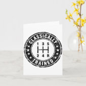 Carte Clically Trained Car Guy Manual Transmission Stick (Fleur jaune)