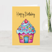 Carte Client Joyeux Anniversaire Cupcake House (Devant)