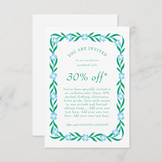 Carte client marketing (Devant / Derrière)