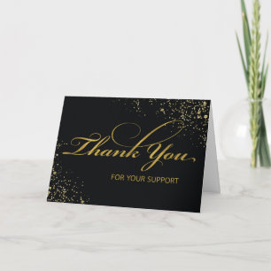 Carte Clients de Merci pendant COVID19 Noir avec Or
