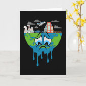 Carte Climate Change Planet Future Earth CO2 Poison Idea (Fleur jaune)