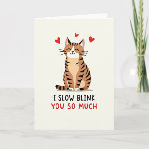 Carte Clin d'œil Lent d'Amour de Chat