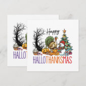 Carte Clipart Bonne Hallothanksmas (Devant / Derrière)
