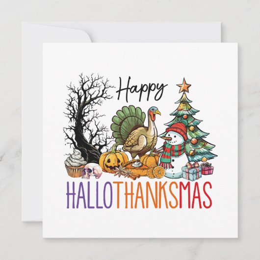 Carte Clipart Bonne Hallothanksmas (Devant)