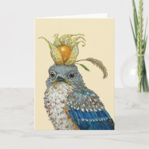 Carte Clive the bluebird chick Folded Greeting Card