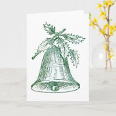 Carte Cloche de Noël avec houx (Fleur jaune)