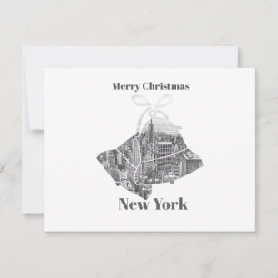Carte Cloche de Noël joyeux New York