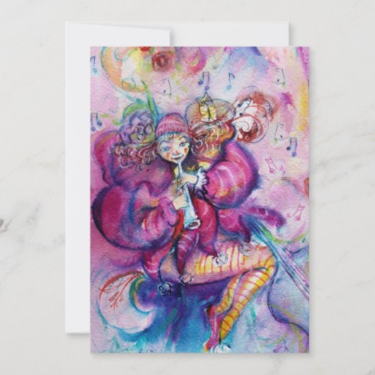 Carte CLOCHER MUSICAL, bleu rose (Devant)