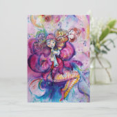 Carte CLOCHER MUSICAL, bleu rose (Debout devant)