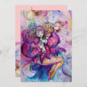 Carte CLOCHER MUSICAL, bleu rose (Devant / Derrière)