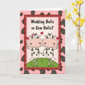Carte Cloches de mariage - Vaches (Fleur jaune)
