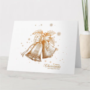 Carte Cloches de Noël-Joyeux Noël-Bonne Année