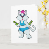 Carte Clochettes de forme pour chat (Fleur jaune)