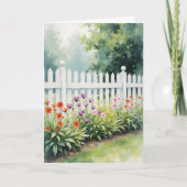 Carte Clôture à piquets avec des fleurs en pensant à vou (Devant)