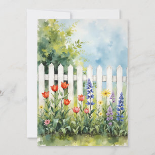 Carte Clôture à piquets avec fleurs de condoléances