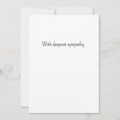 Carte Clôture à piquets avec fleurs de condoléances (Dos)