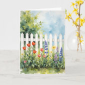 Carte Clôture à piquets avec fleurs de sympathie (Fleur jaune)
