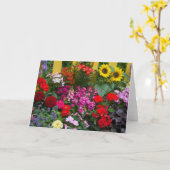 Carte Clôture blanche avec jardin de fleurs en (Fleur jaune)