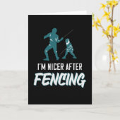 Carte Clôture Dit Fencer Epee Cadeau (Fleur jaune)
