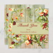 Carte Clôture peinte avec Merci à fleurs de printemps (Devant / Derrière)