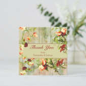 Carte Clôture peinte avec Merci à fleurs de printemps (Debout devant)