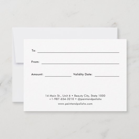 Carte Clou Polonais Couleur Ensemble Clou Salon Certific (Dos)