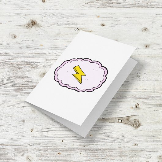 Carte Cloud rose Yellow Lightning Card