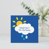 Carte Cloud, soleil et gouttes de pluie personnalisés In (Debout devant)