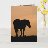 Carte Cloud Walk at Sunset Wild Horse Greeting Card (Fleur jaune)