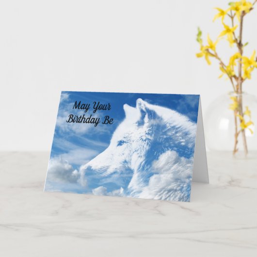 Carte Cloud Wolf Son (Fleur jaune)