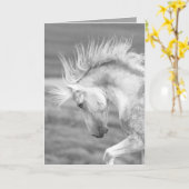Carte Cloud's Pride Wild Horse Greeting Card (Fleur jaune)