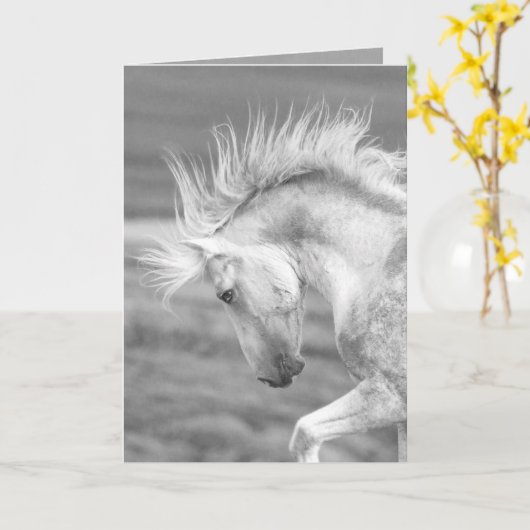 Carte Cloud's Pride Wild Horse Greeting Card (Fleur jaune)
