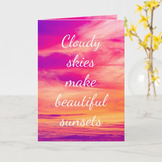 Carte Cloudy Skies Make Beautiful (Fleur jaune)