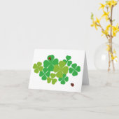 Carte Clover à quatre feuilles et Ladybug_St. Patrick's  (Fleur jaune)
