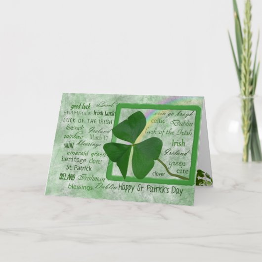 Carte Clover chanceux de la Saint-Patrick (Devant)