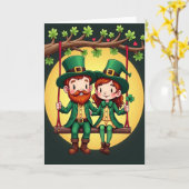 Carte Clover Hearts Leprechaun Love Card (Fleur jaune)