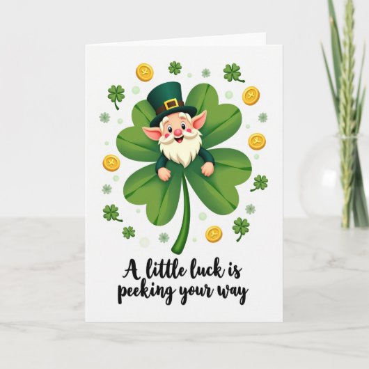 Carte Clover Leprechaun Luck Card (Devant)