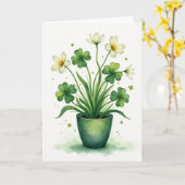 Carte Clover Plant Watercolor Card (Fleur jaune)