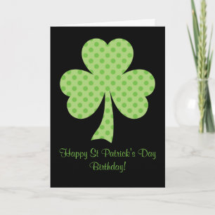 Carte Clover Pois Jour de la Saint Patrick Anniversaire 