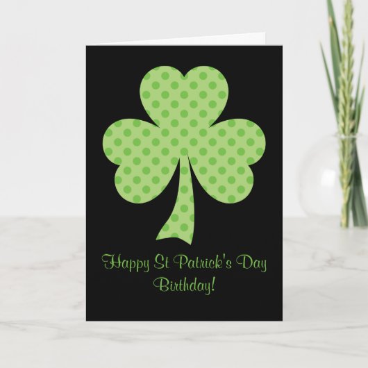 Carte Clover Pois Jour de la Saint Patrick Anniversaire  (Devant)