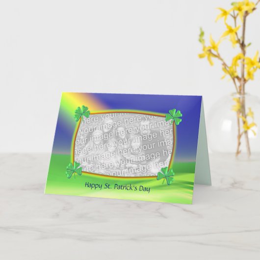 Carte Clovers à 4 feuilles Saint-Patrick's Day (photo-ca (Fleur jaune)