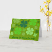 Carte Clovers verts, Lucky Clovers, Saint Patrick's Day (Fleur jaune)