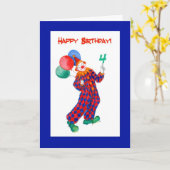 Carte Clown 4e anniversaire (Fleur jaune)