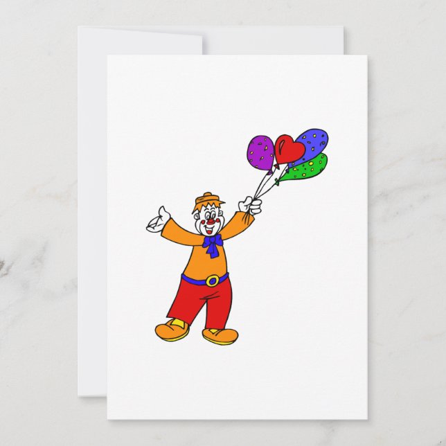 Carte Clown avec ballons (Devant)