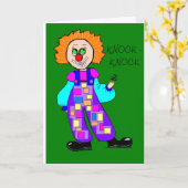 Carte Clown coloré Knock-knock Anniversaire (Fleur jaune)