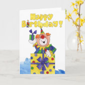 Carte Clown dans un présent (Fleur jaune)